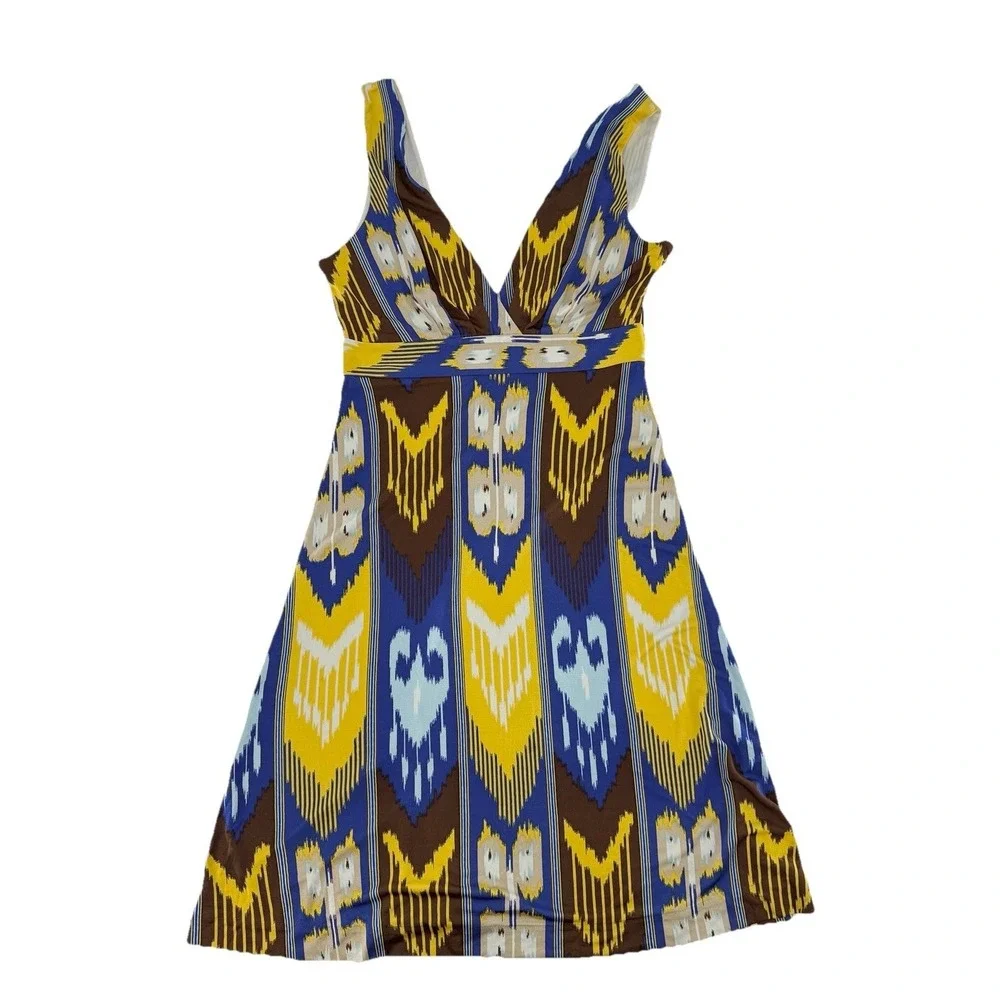 Tory‎ Burch Carmondy 100% Silk Dress Luau Poppy Size M Preppy Elegant Event